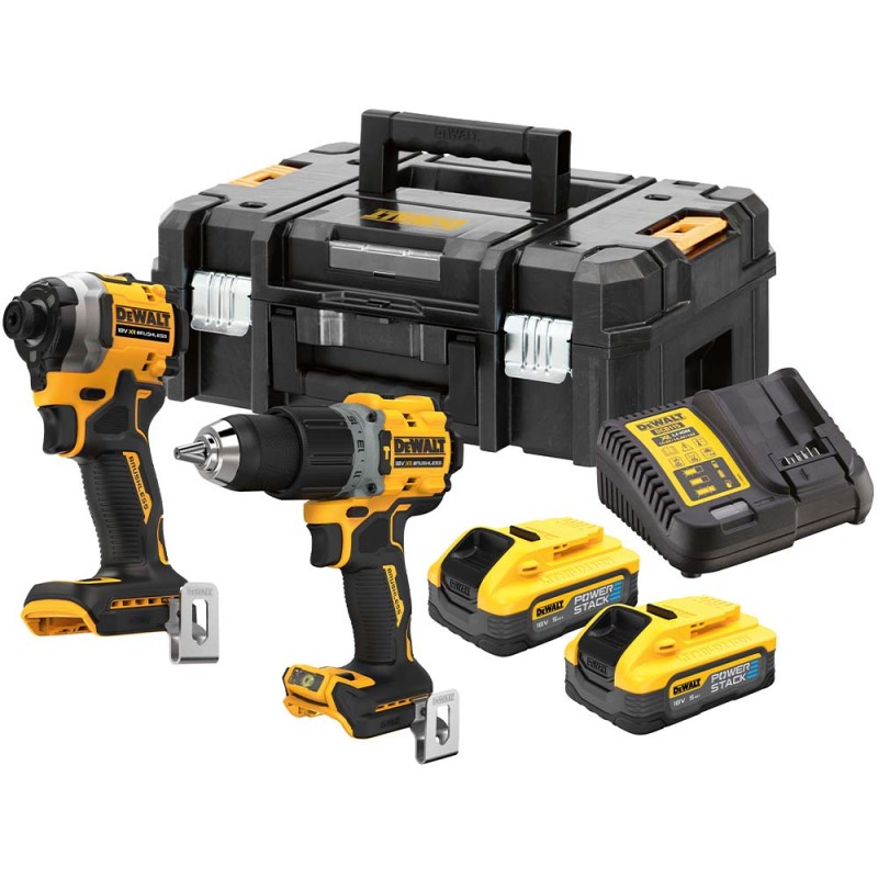 Työkalusarja DeWalt DCK2050H2T-QW (DCD805 + DCF850); 18 V; 2x5,0 Ah akku