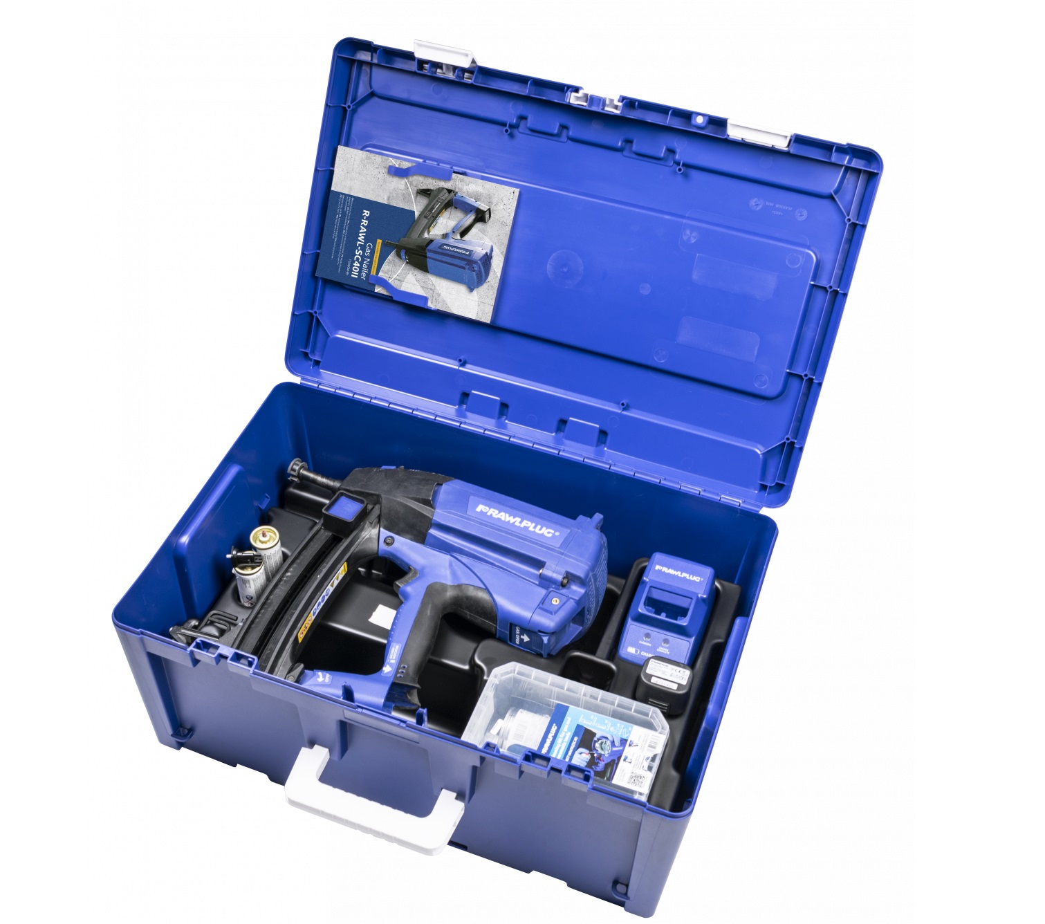 Akku / kaasukäyttöinen naulain RawlPlug R-SC40II-XL1; 7,2 V; 1x2,5 Ah akku