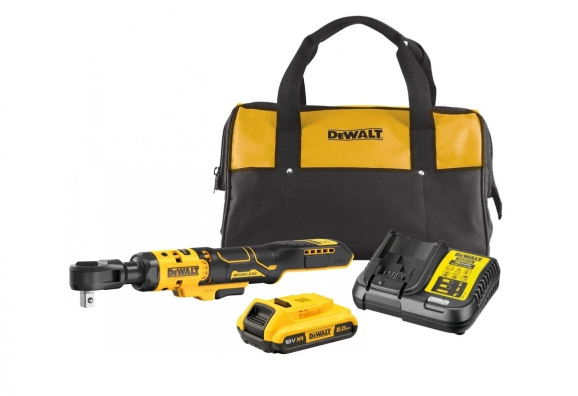 Akkukäyttöinen räikkä DeWalt DCF512D1-QW; 95 Nm; 1/2''; 18 V; 1x2,0 Ah akku