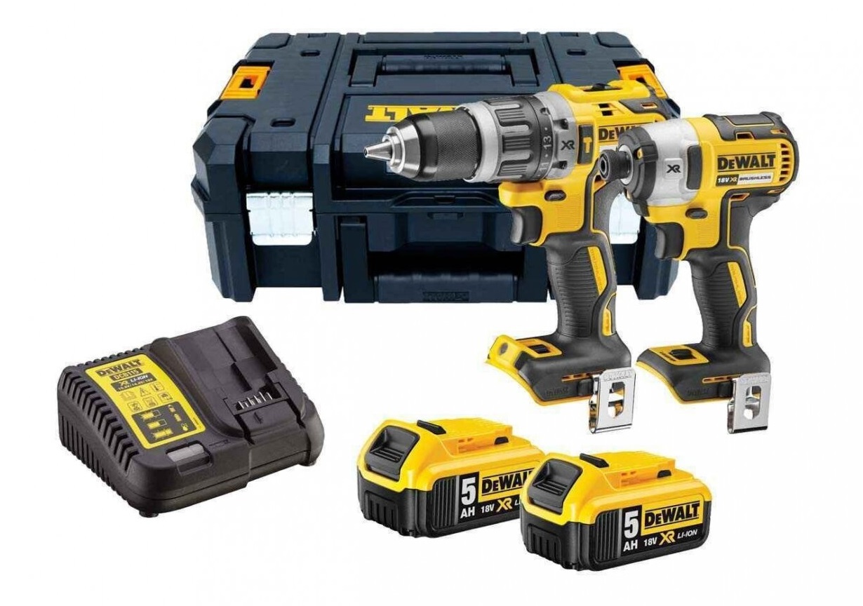 Työkalusarja DeWalt DCK266P2LR-QW (DCD796 + DCF887); 18 V; 2x5,0 Ah akku