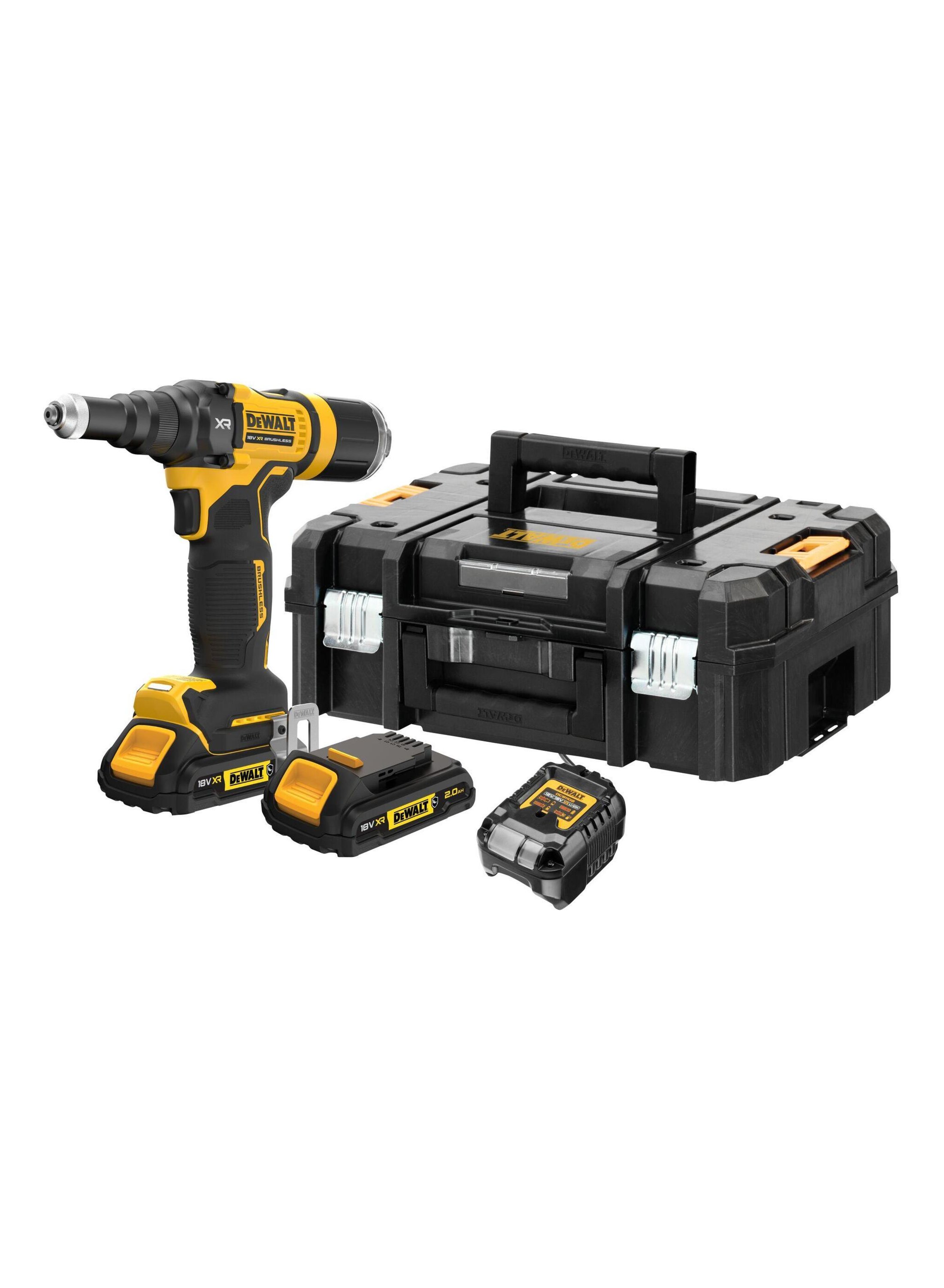 akkukäyttöinen popniittikone DeWalt DCF403D2GT-QW; 18 V; 2x2,0 Ah akku