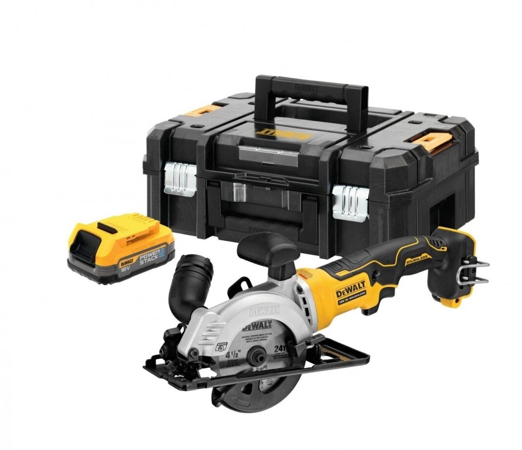 Kulmahiomakone DeWalt DCS571E1T-XJ; 18 V; 1x1,7 Ah akku