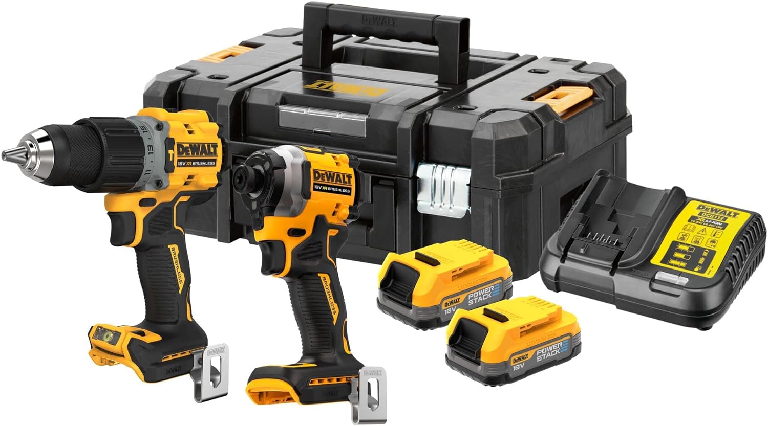 Työkalusarja DeWalt DCK2050E2T-QW (DCD805 + DCF850); 18 V; 2x1,7 Ah akku