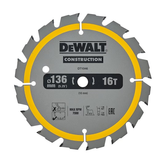 Katkaisulaikka DeWalt DT1946-QZ; 136x10 mm; Z16