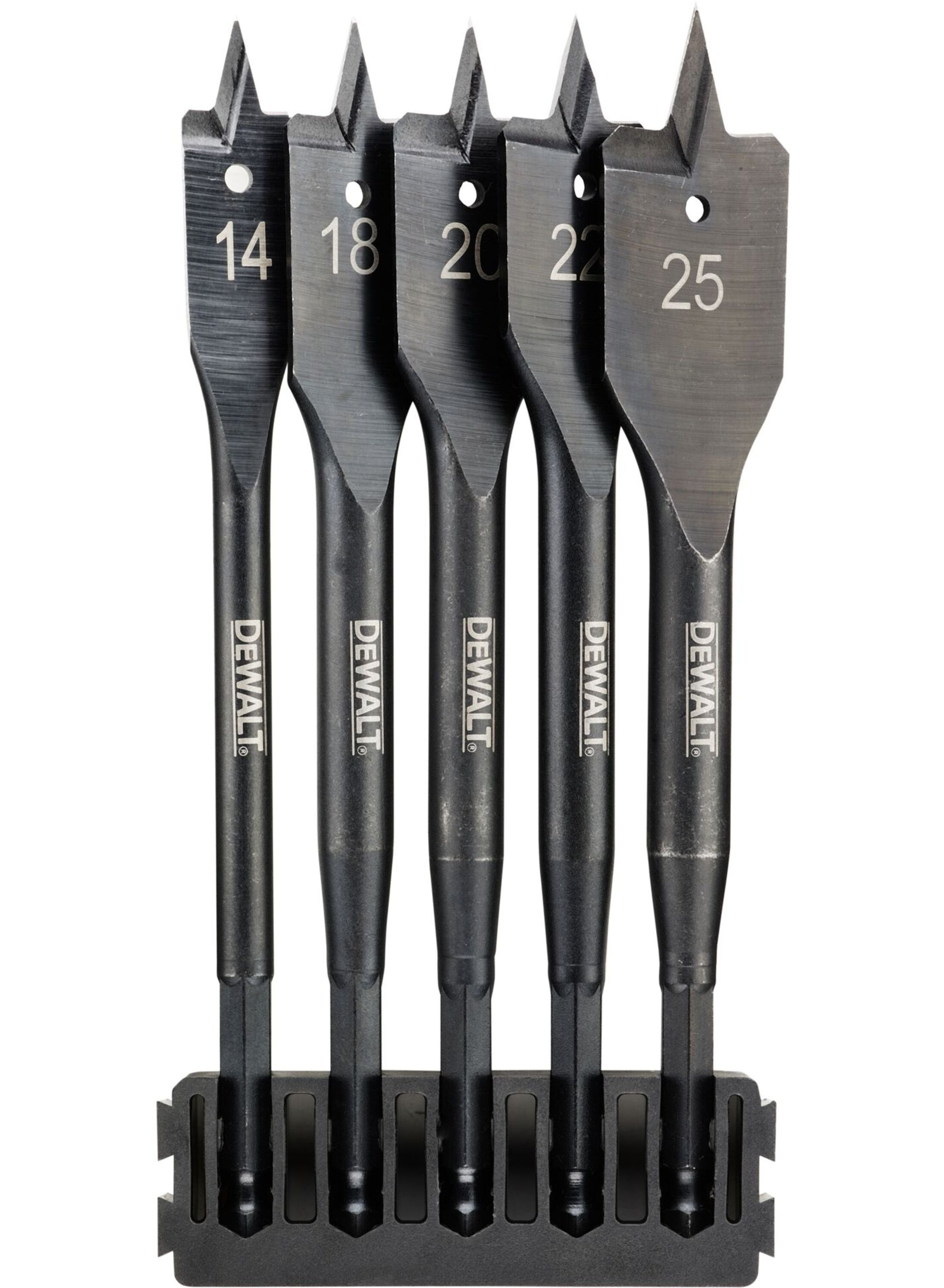 Litteäteräsarja puulle DeWalt DT70833-QZ; 14-25 mm; 5 kpl.