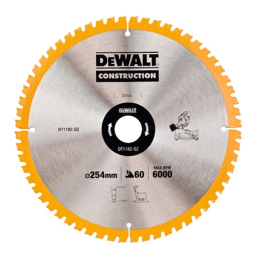 Katkaisulaikka DeWalt DT1182-QZ; 254 mm