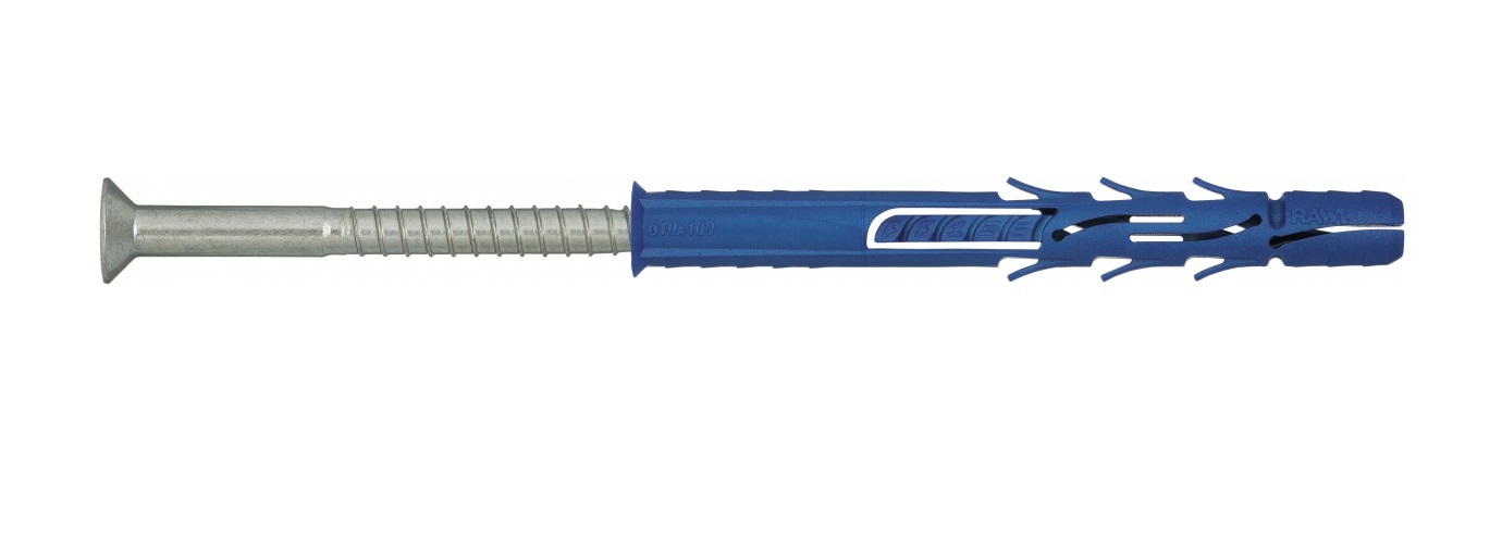 Nailonitappi ruuvilla RawlPlug R-FF1-N-08L100; 7,8x100 mm; 5,8x107 mm; T30; 50 kpl.