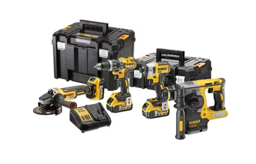 Työkalusarja DeWalt (DCG405 + DCH273 + DCD796 + DCF887); 18 V; 3x5,0 Ah akku + Kantolaukku TSTAK