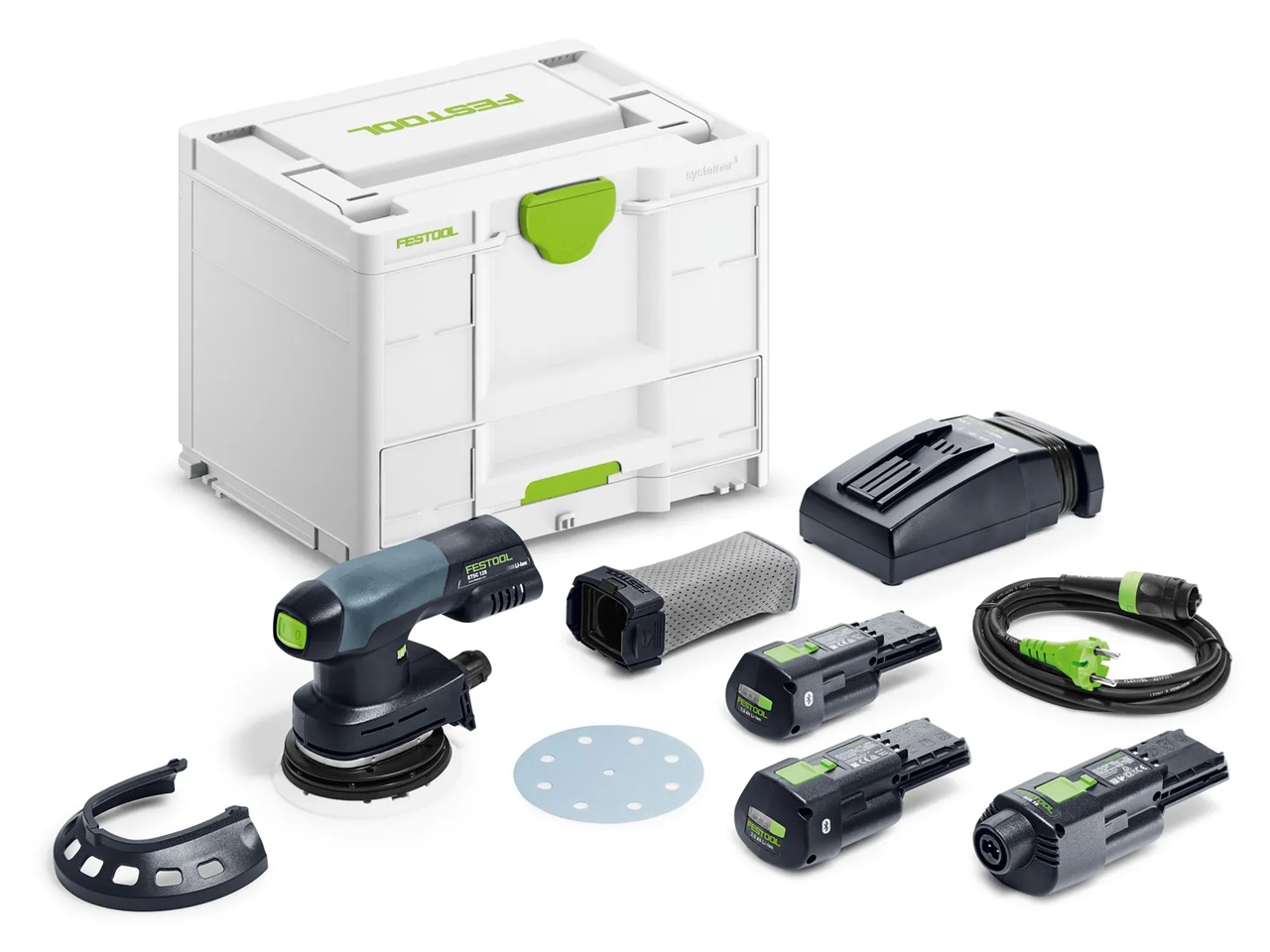Epäkeskohiomakone Festool ETSC 125 3,0 I-Set; 18 V; 2x3,0 Ah akku
