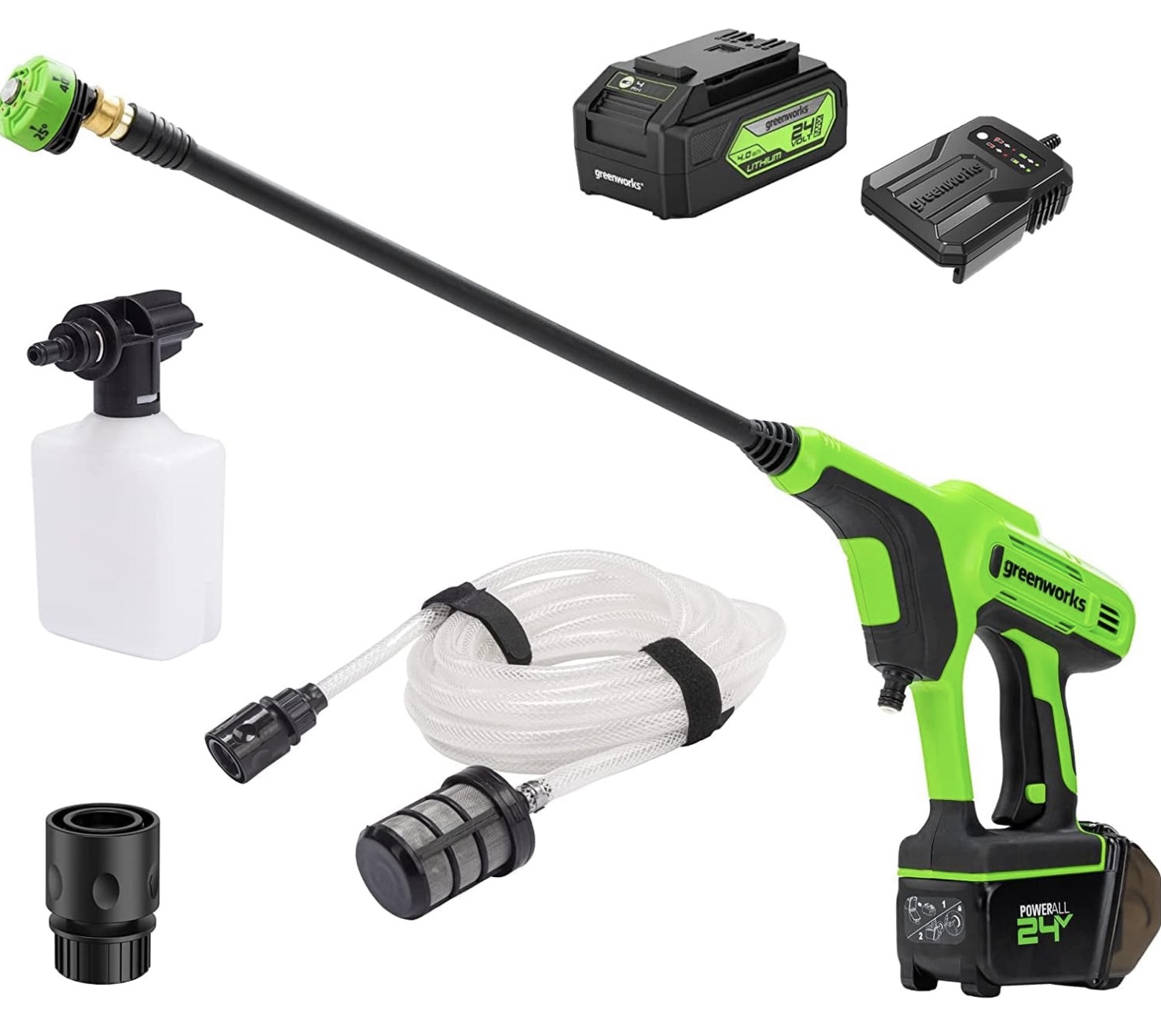 akkupainepesuri Greenworks G24PWK4; 24 V; 1x4,0 Ah akku