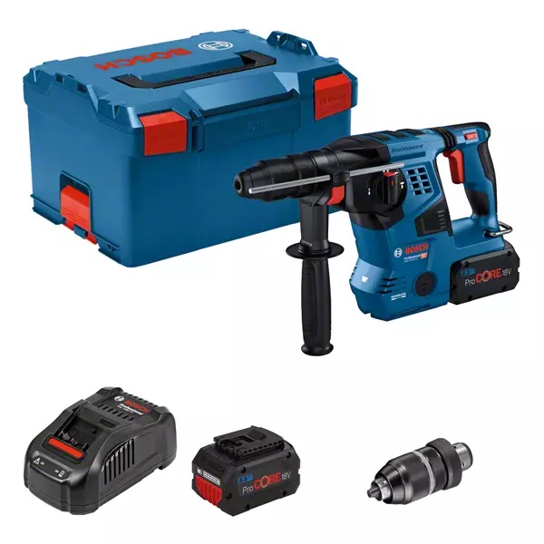 Poravasara Bosch GBH 18V-28 CF; 18 V; 3,3 J; SDS-plus; 2x8,0 Ah akku