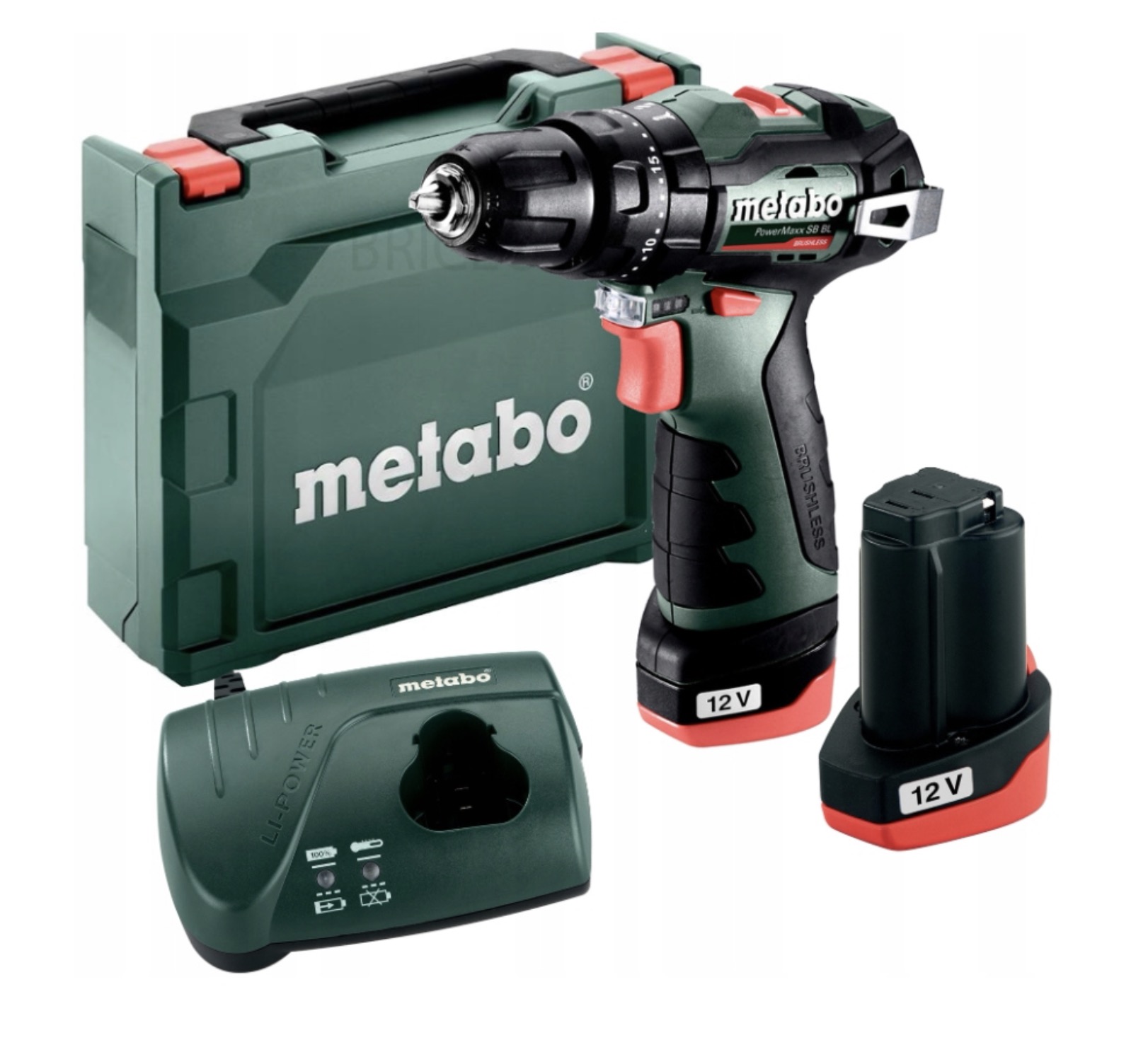 Iskupora / ruuvinväännin Metabo PowerMaxx SB BL; 12 V; 2x2,0 Ah akku