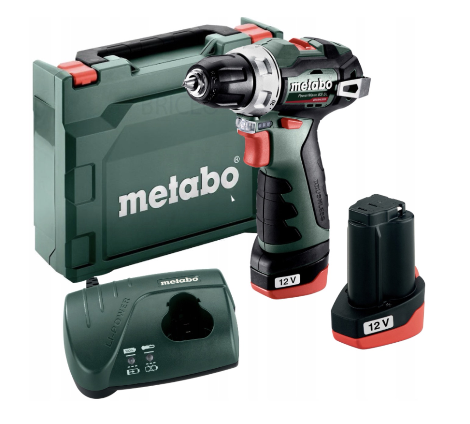 Pora/ruuvinväännin Metabo PowerMaxx BS BL; 12 V; 2x2,0 Ah akku