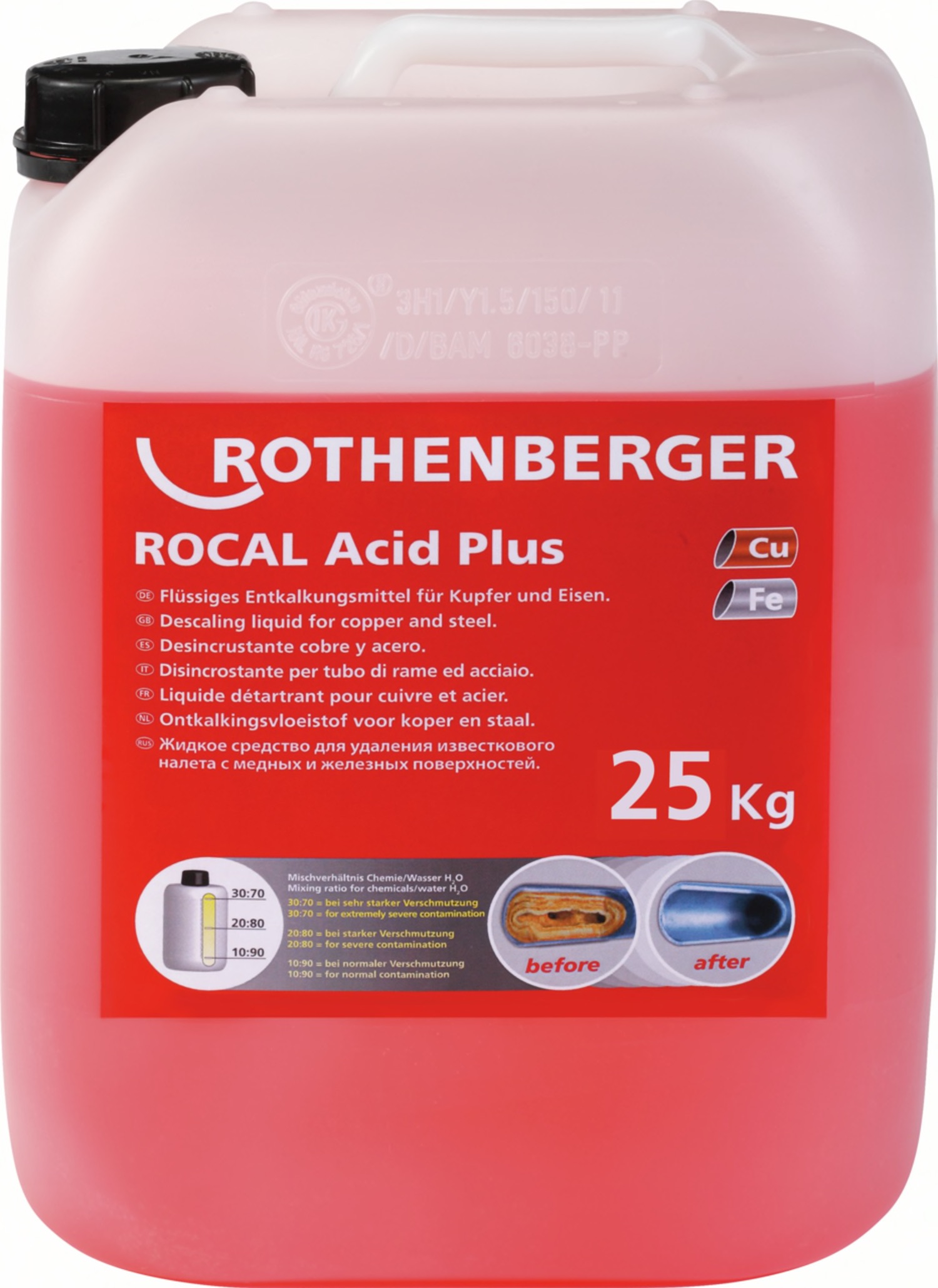 Kalkinpoistoaine Rothenberger ROCAL Acid Plus; 25 kg