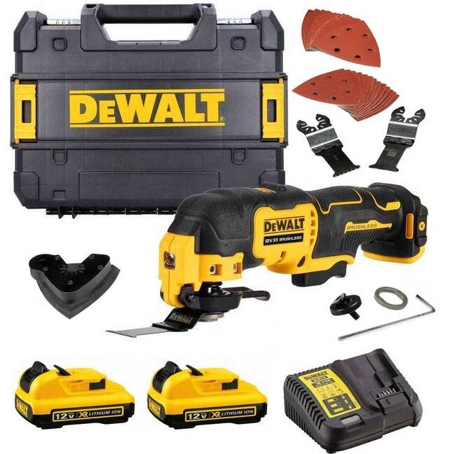 Monitoimityökalu DeWalt DCS353D2-QW; 12 V; 2x2,0 Ah akku
