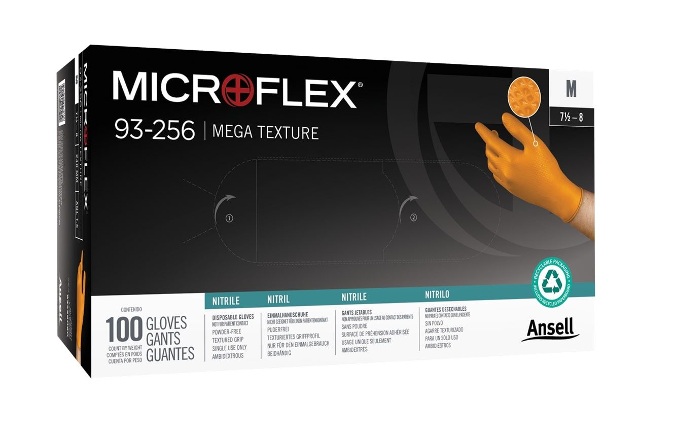 Työkäsineet Ansell Microflex 93-256; XL; 100 kpl.
