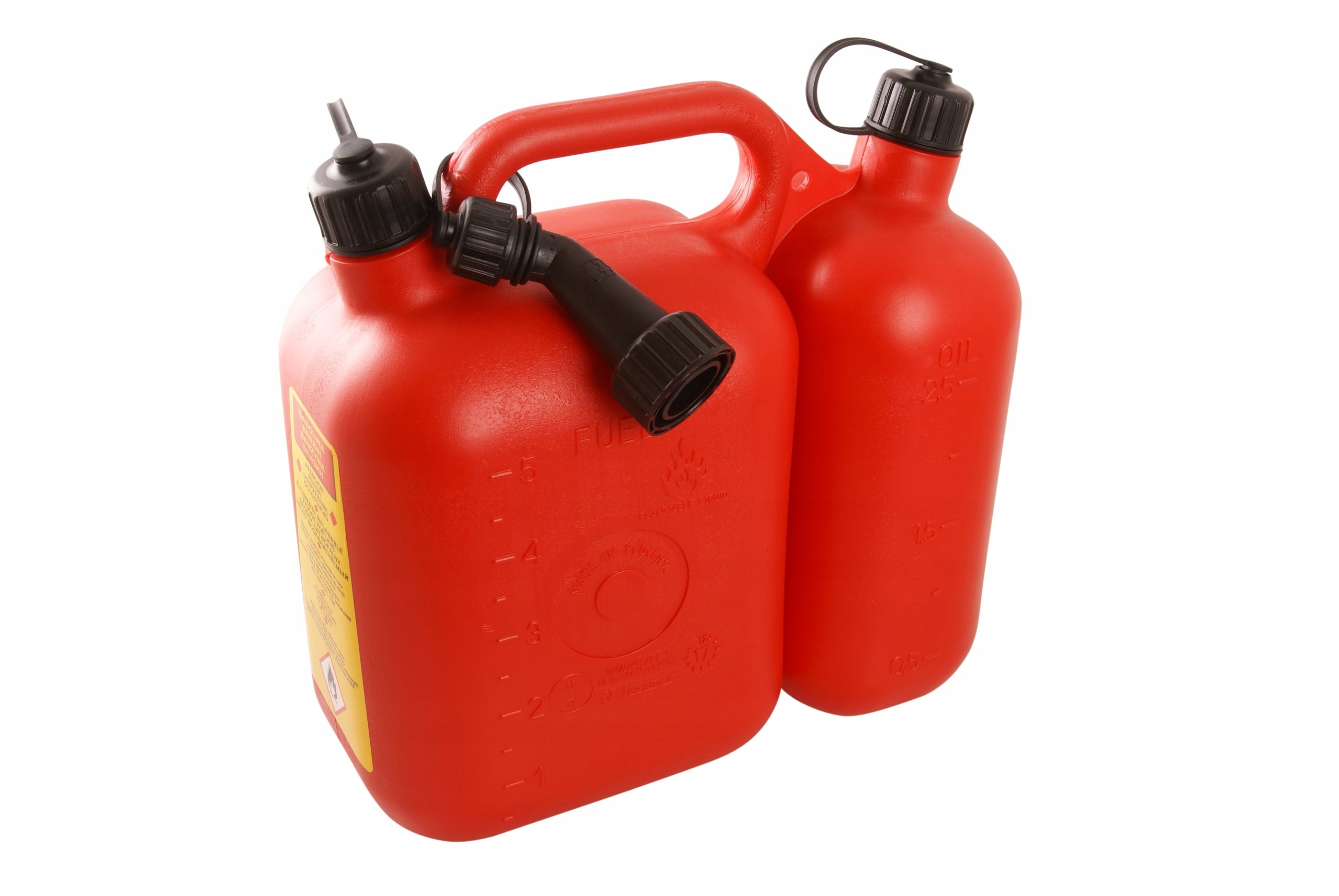 Polttoainekanisteri Tecomec 5170901; punainen (5 l) + voiteluöljysäiliö (2,5 l)