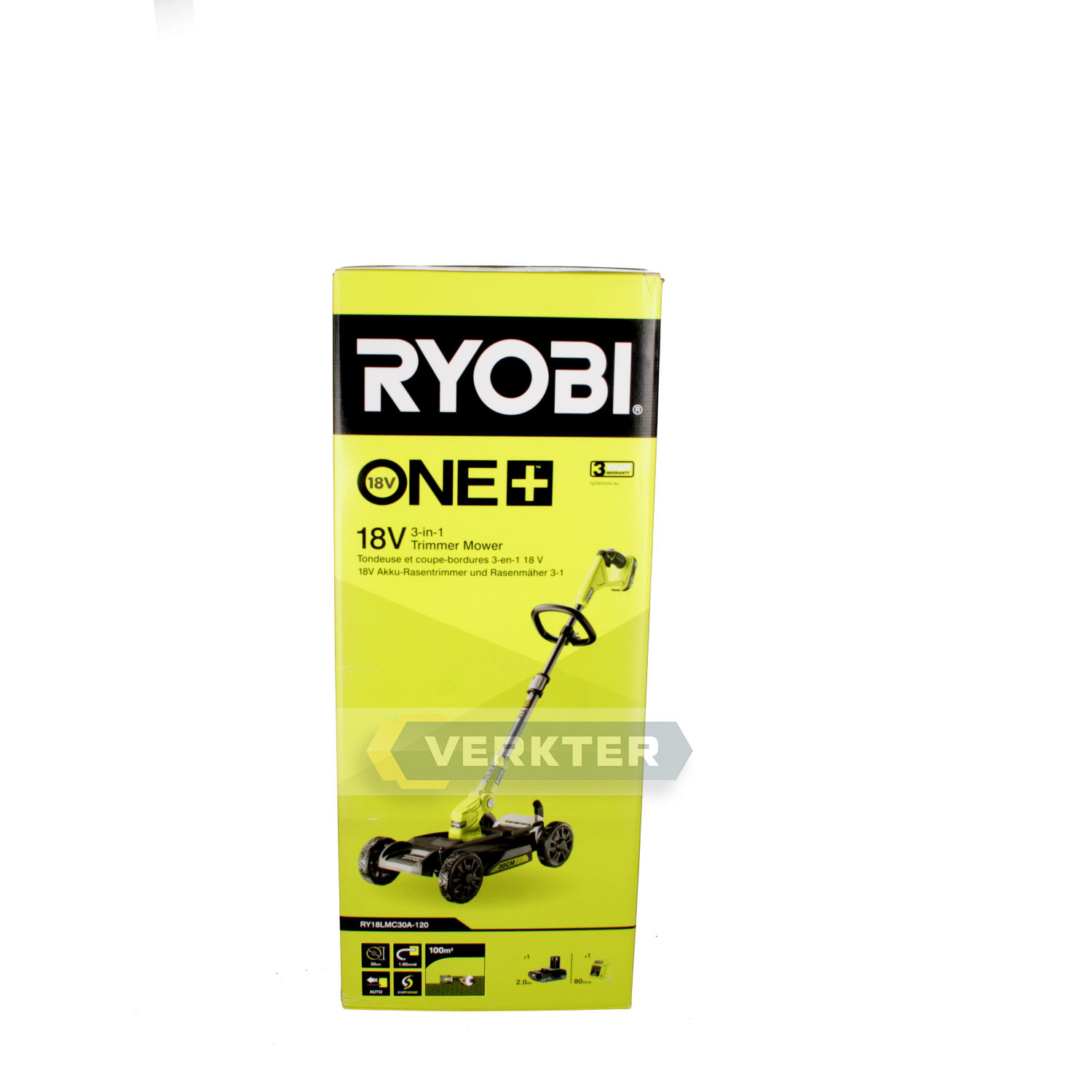Ruohonleikkuri Ryobi RY18LMC30A-120; 18 V; 1x2,0 Ah akku