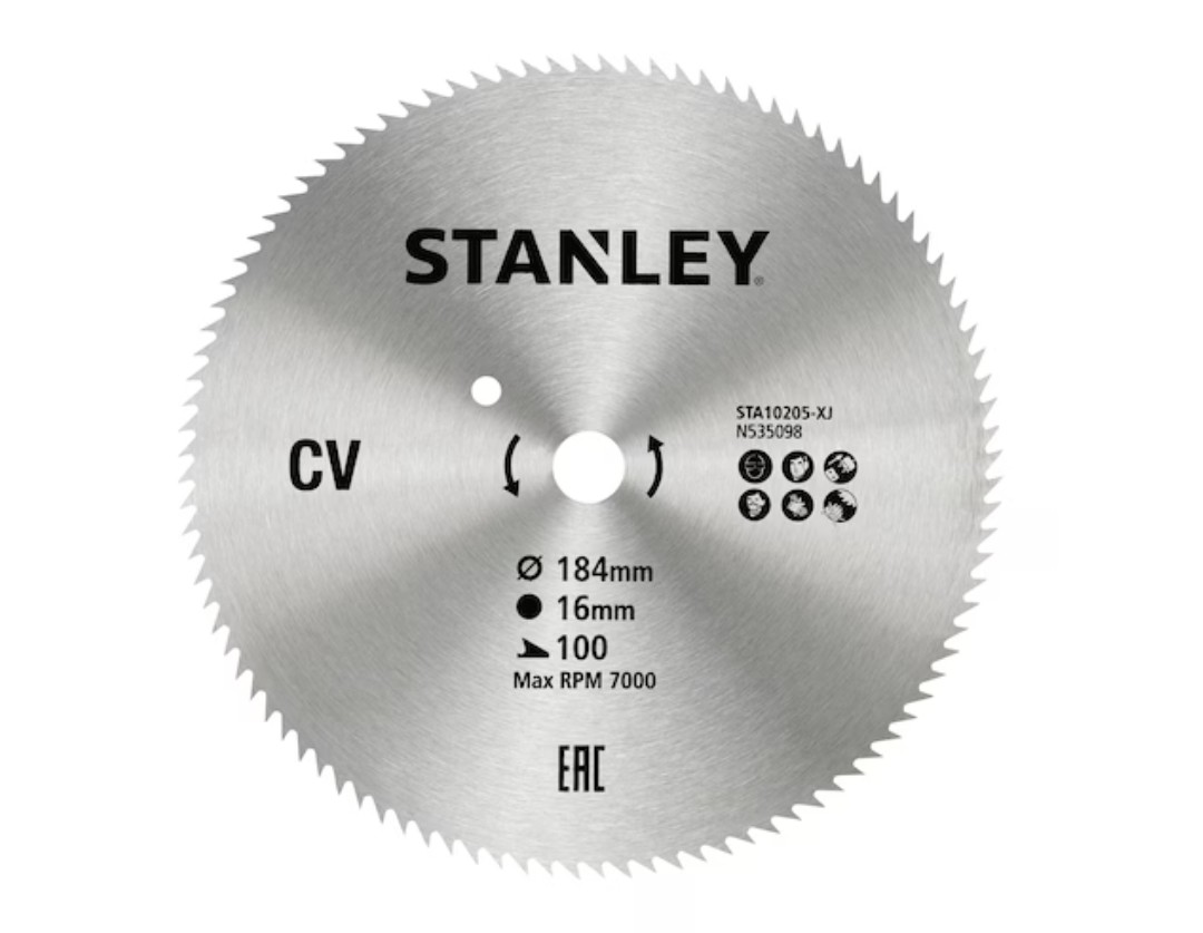 Katkaisuterä puulle Stanley STA10205-XJ; 184x16 mm; 100T