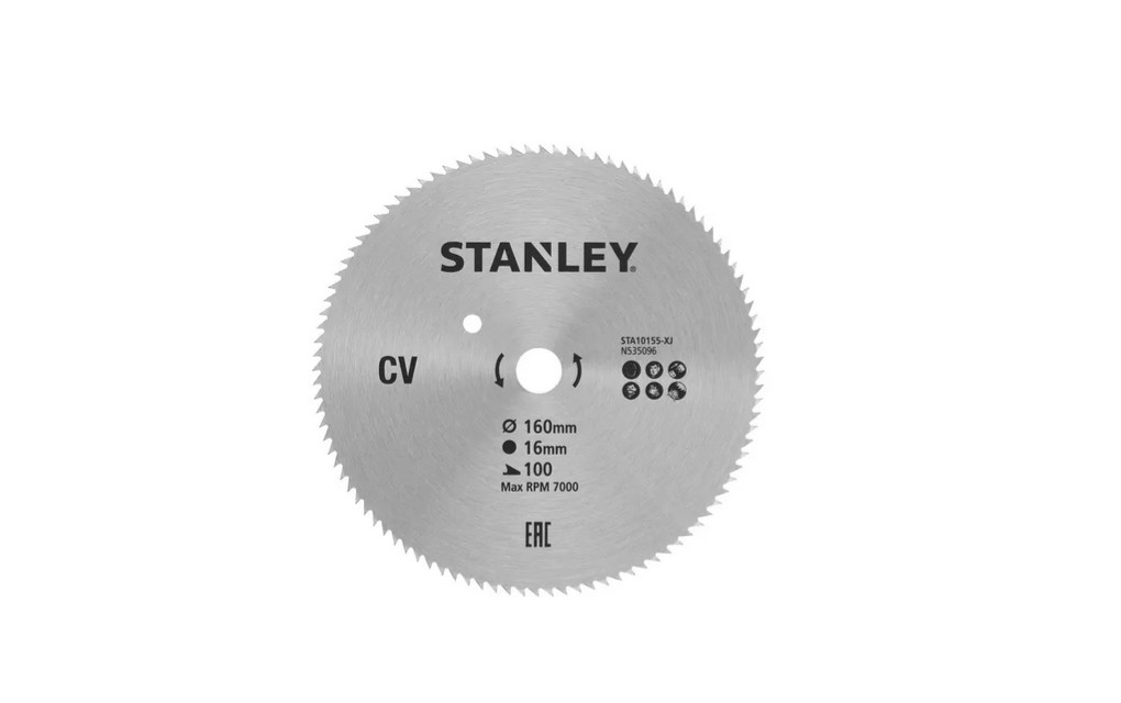 Katkaisuterä puulle Stanley STA10155-XJ; 160x16 mm; 100T