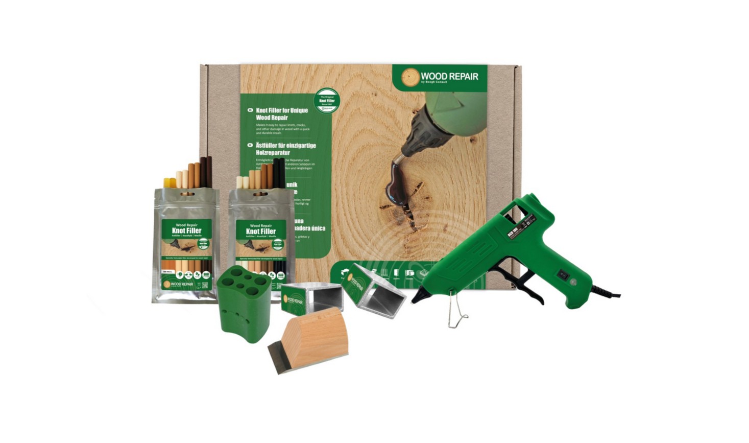 Puukittipistooli Wood Repair 50036 + tarvikkeet