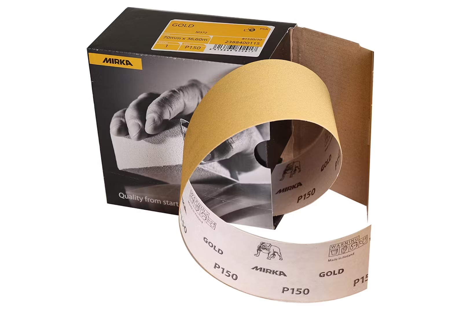 Hiekkapaperirulla Mirka 2388400132; 70 mm; 36,6 m; P320