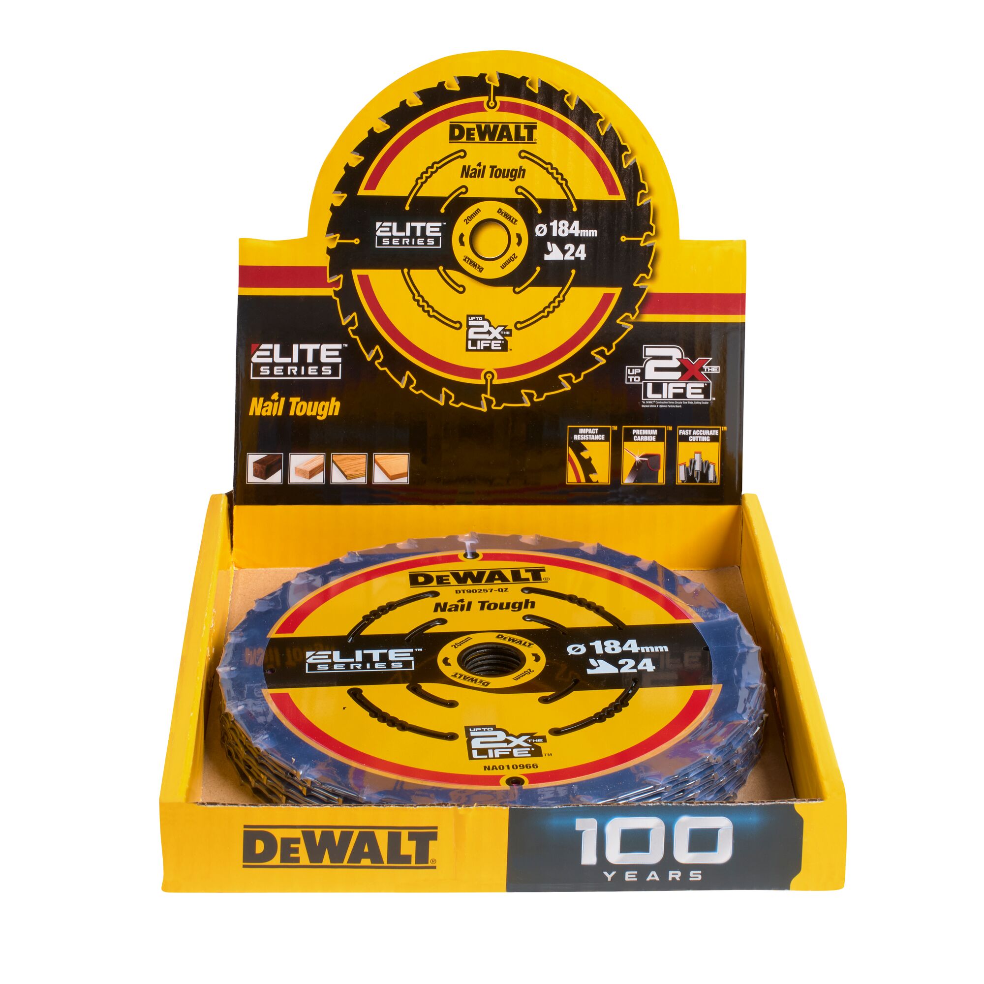Katkaisuterä puulle DeWalt DT10401-QZ; 184x20 mm; 24T