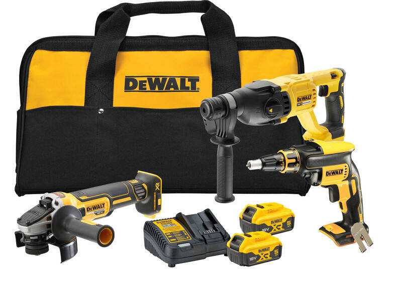 Työkalusarja DeWalt DCK304P2-QW (DCF620 + DCG405 + DCH133); 18 V; 2x5,0 Ah akku