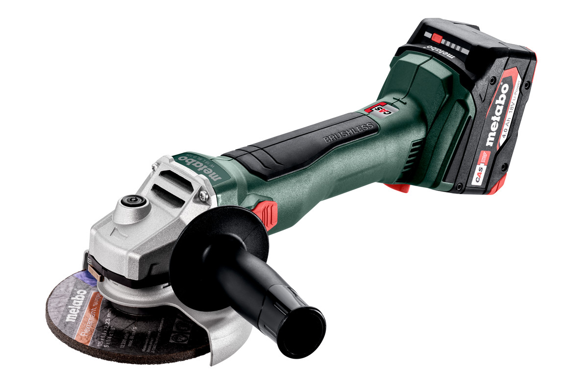 Kulmahiomakone Metabo W 18 L BL 9-125; 18 V; 2x4,0 Ah akku