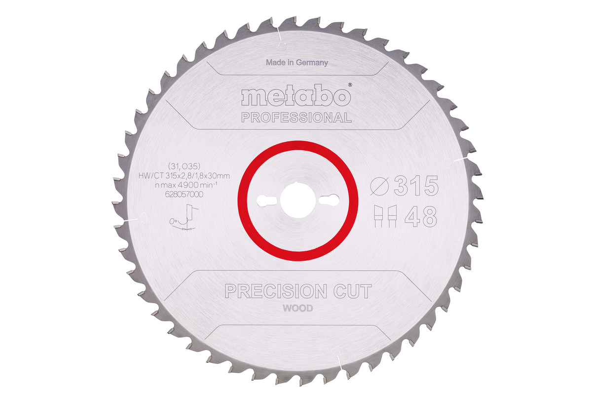 Katkaisuterä puulle Metabo 628057000; 315x2,8x30 mm; Z48; 0°