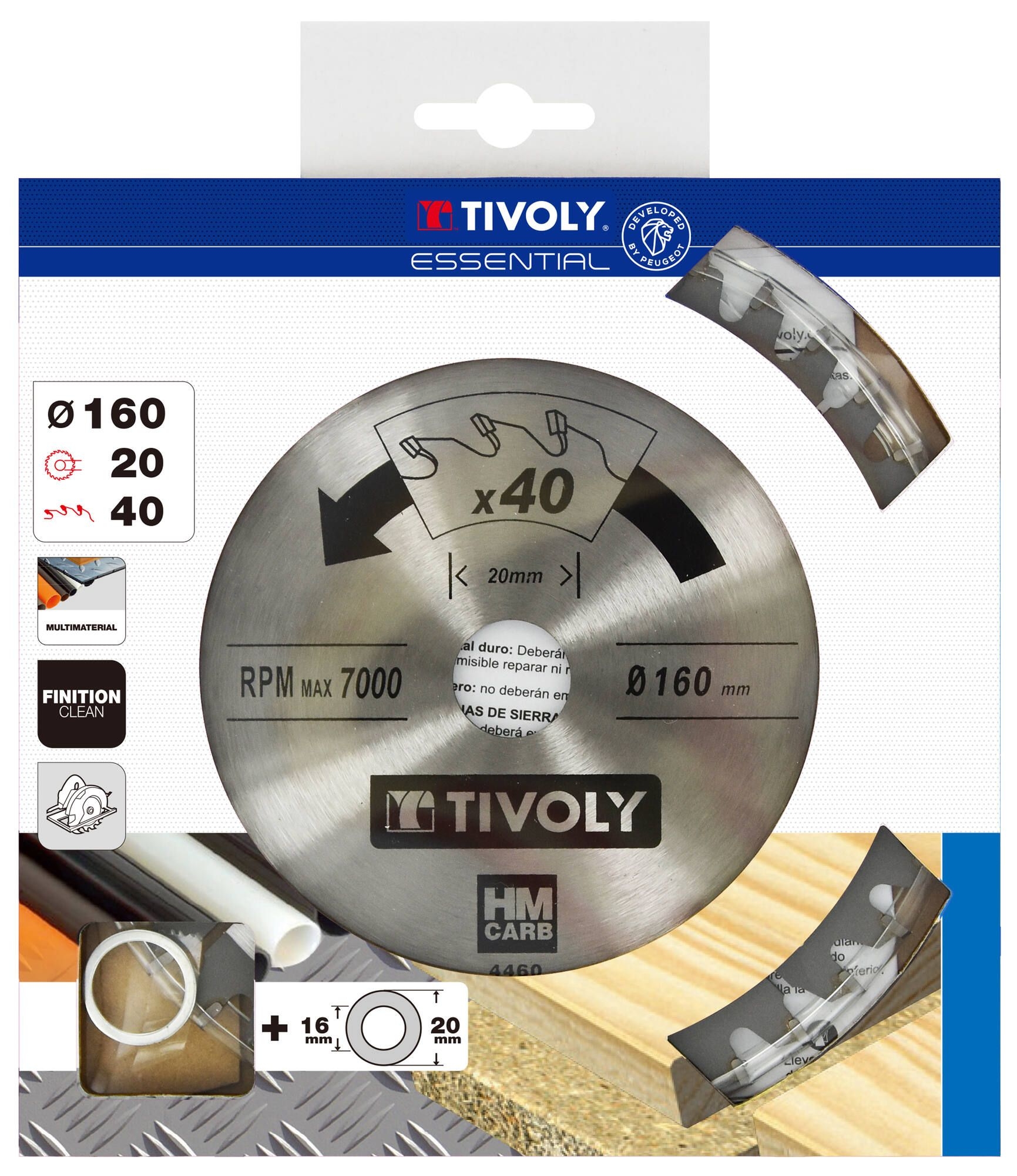 Yleislaikka Tivoly XT50514004460; 160x1,5x20 mm; Z40