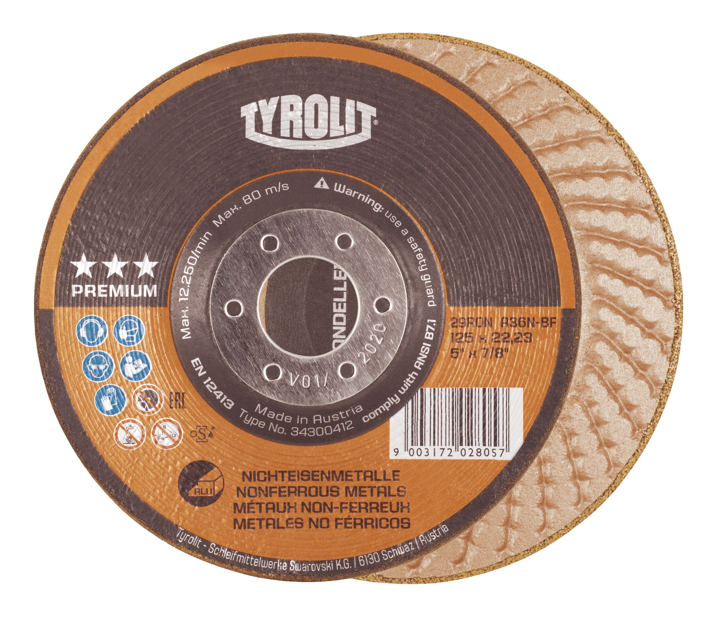 Hiomalaikka Tyrolit 34300412; 125x4,3 mm