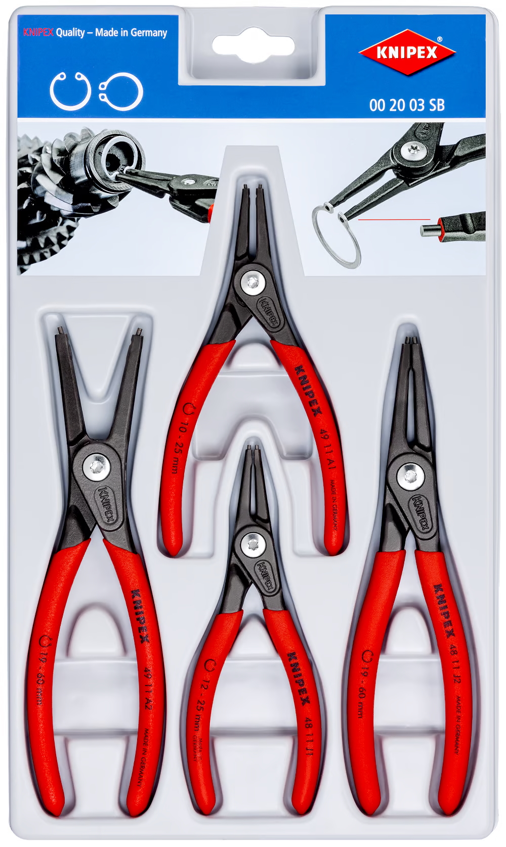 Pihtisetti Knipex 002003SB; 4 kpl.