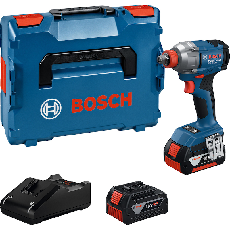 Iskuruuvinväännin Bosch GDX 18V-285 Professional; 18 V; 2x4,0 Ah akku + L-Boxx 136