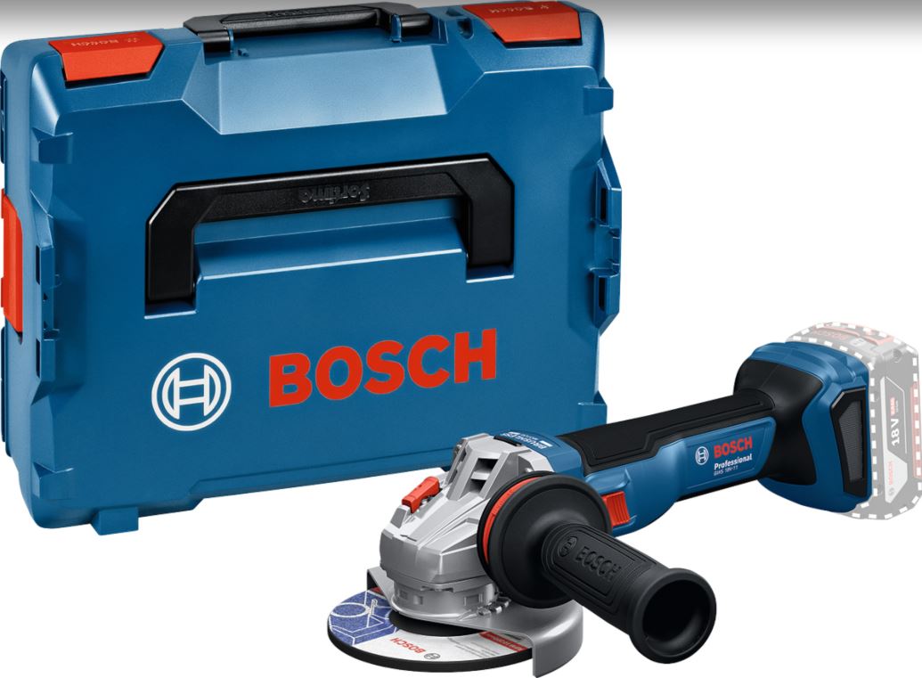 Akkukäyttöinen kulmahiomakone Bosch GWS 18V-11 Professional; 125 mm; 18 V (ilman akkua ja laturia) + L-BOXX 136