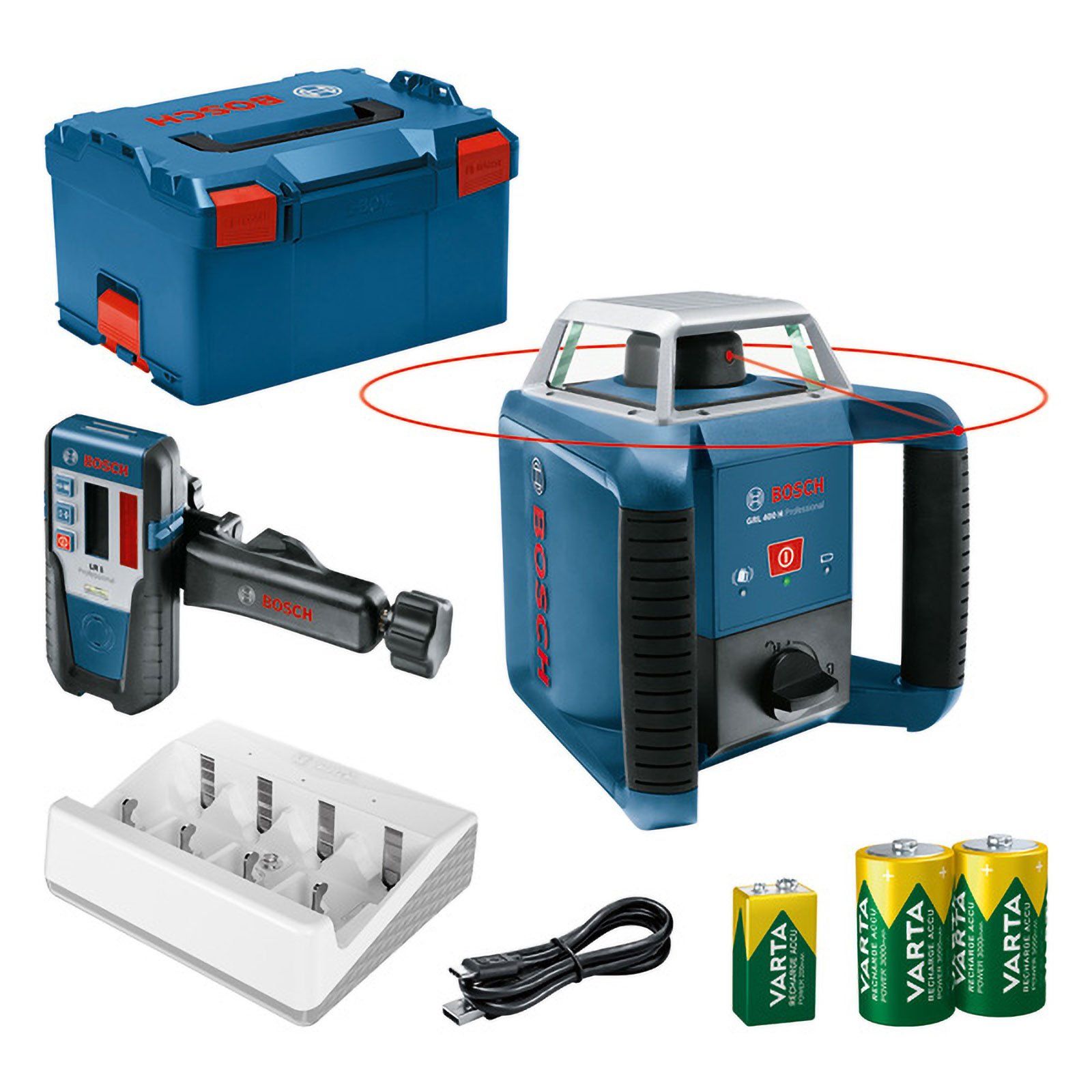 Pyörivä laservaaituslaite Bosch GRL GRL 400 H Professional + LR 1; kuljetuslaatikolla