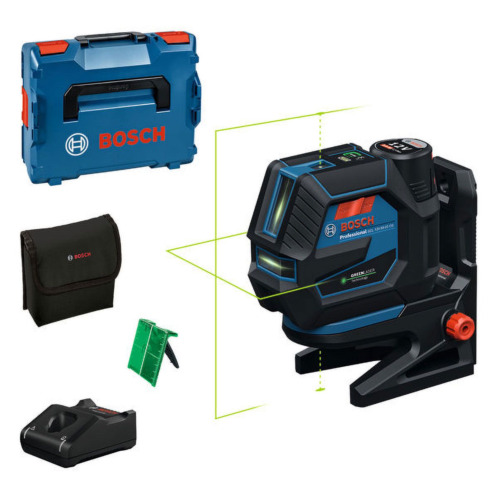 Ristilinjalaser Bosch GCL 12V-50-22 CG Professional; 12 V; 1x2,0 Ah akku + L-Boxx 136