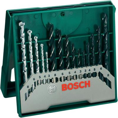 Metalliporanteräsarja Bosch Mini X-Line; 3-8 mm; 15 kpl.