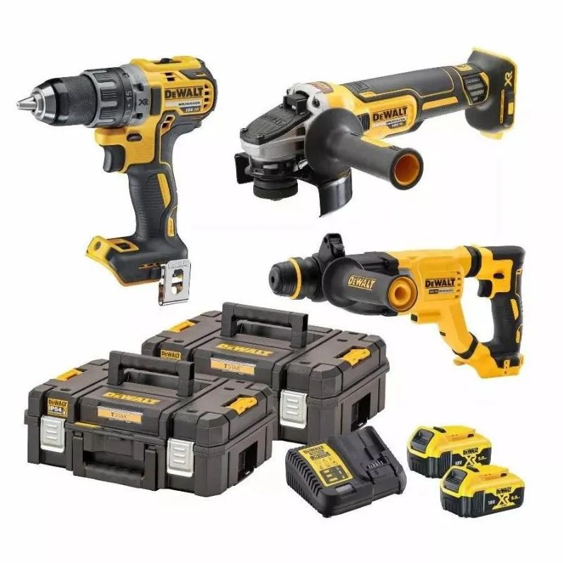 Työkalusarja DeWalt DCK327P2T-QW (DCD791 + DCH263 + DCG405); 18 V; 2x5,0 Ah akku