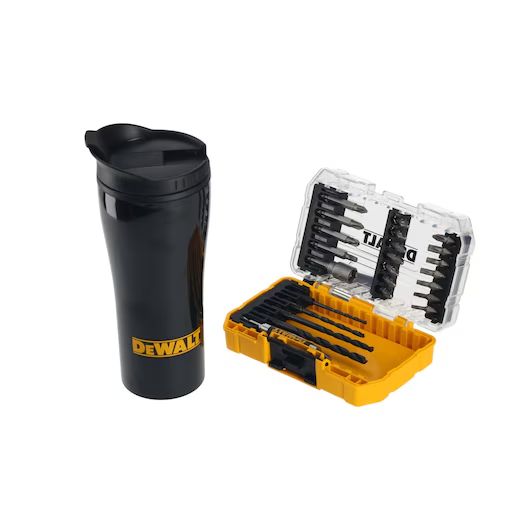Pora- ja ruuvipääsetti DeWalt DT70707-QZ; 25 kpl + termosmuki