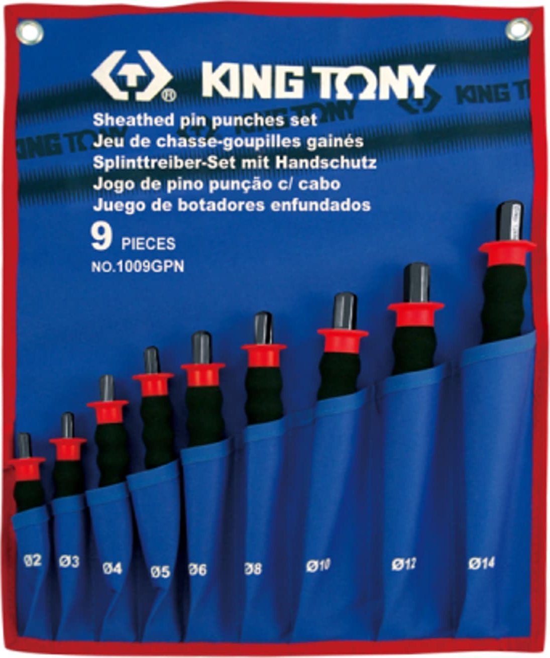 Reikämeistit nahalle King Tony 1009GPN; 2-14 mm; 9 kpl.