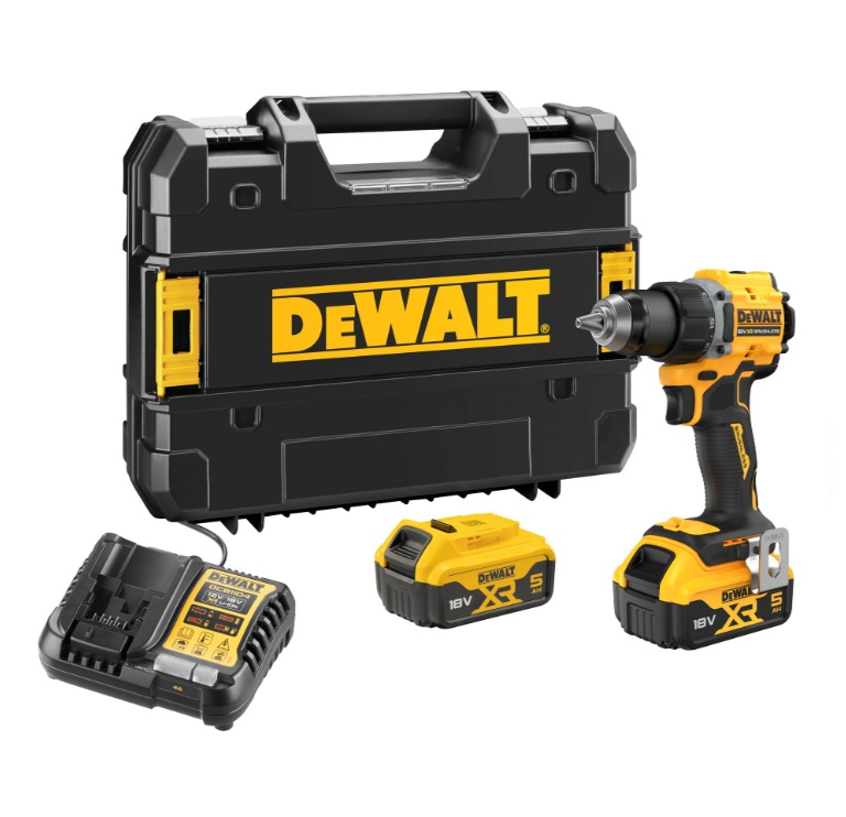 Akkukäyttöinen ruuvinväännin DeWalt DCD794P2T-QW; 18 V; 2x5,0 Ah akku