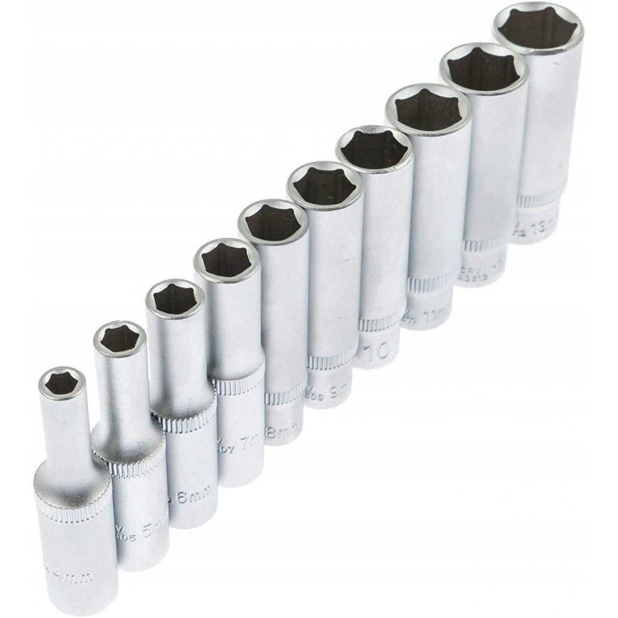 Kuusiohylsysarja ASTA 542SET10-6; 1/4''; 4-13 mm; 10 kpl.