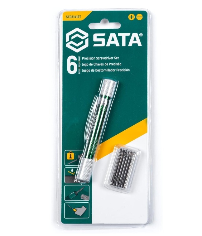 Ruuvimeisselin kahva Sata ST03141ST + ruuvivääntimen päät