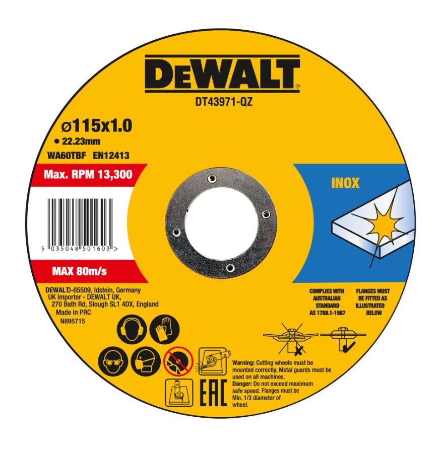 Hiova katkaisulaikka DeWalt DT43971-QZ; 115x22,23x1,0 mm; 10 kpl.