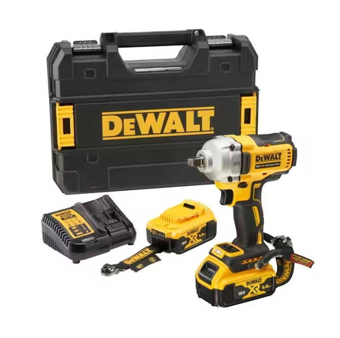 Iskumutterinväännin DeWalt DCF891P2LRT-QW; 18 V; 1/2''; 2x5,0 Ah akku
