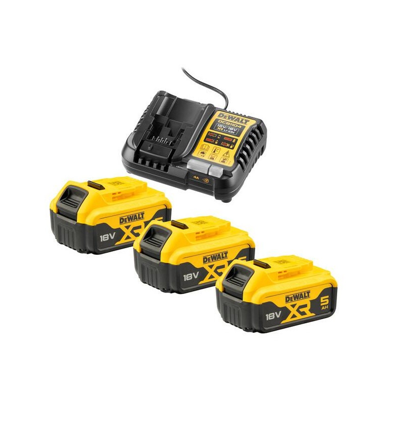 Tarvikesarja DeWalt DCB1104P3-QW; 18 V; 3x5,0 Ah akku