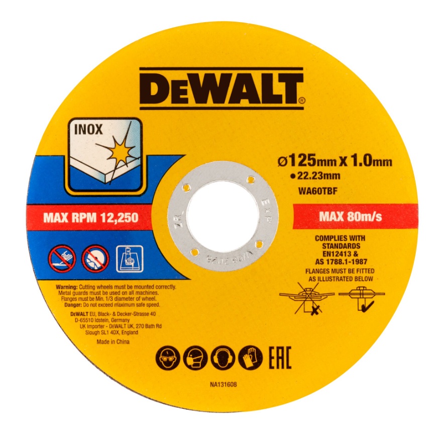 Hiova katkaisulaikka DeWalt DT20594-QZ; 125x22,23x1,0 mm; 25 kpl.