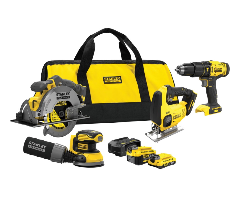 Työkalusarja Stanley SFMCK412MDS-QW (SFMCD711+SFMCS500+SFMCS600+SFMCW220); 18V; 1x2,0/4,0 Ah akku
