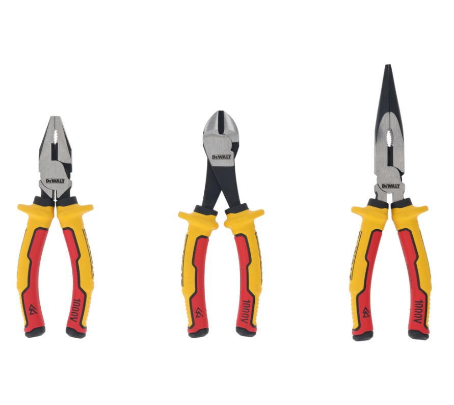 Sähkömiehen pihtisarja DeWalt DWHT82811-0; 3 kpl.